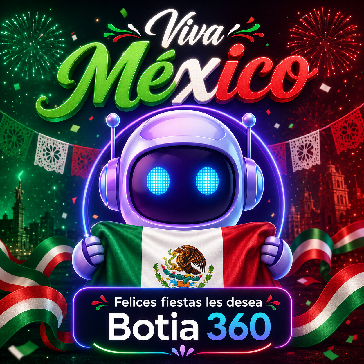 Feliz 15 de Septiembre 2026 · BOTIA360 celebra las Fiestas Patrias en CDMX, Puebla, Monterrey, Cancún y Guadalajara